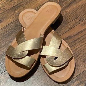 Gold Sandal Slides